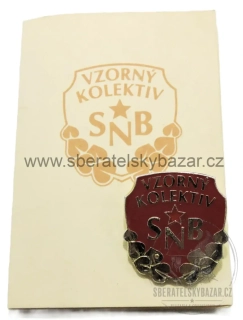 ČSSR – Čestný odznak „Vzorný kolektiv SNB“ s původním dekretem 