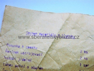 Seznam materiálu v tlumoku - originál