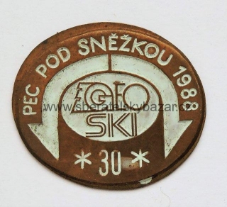 Odznak Pec pod sněžkou 1988 - Výrobní zmetek