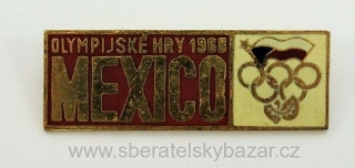 MEXICO 1968 / OLYMPIJSKÉ HRY / OLYMPIÁDA / odznak na sponu - délka 4cm