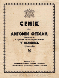 Ceník hasičských potřeb - Přilby, Uniformy, odznaky  - Reprint (Replika)